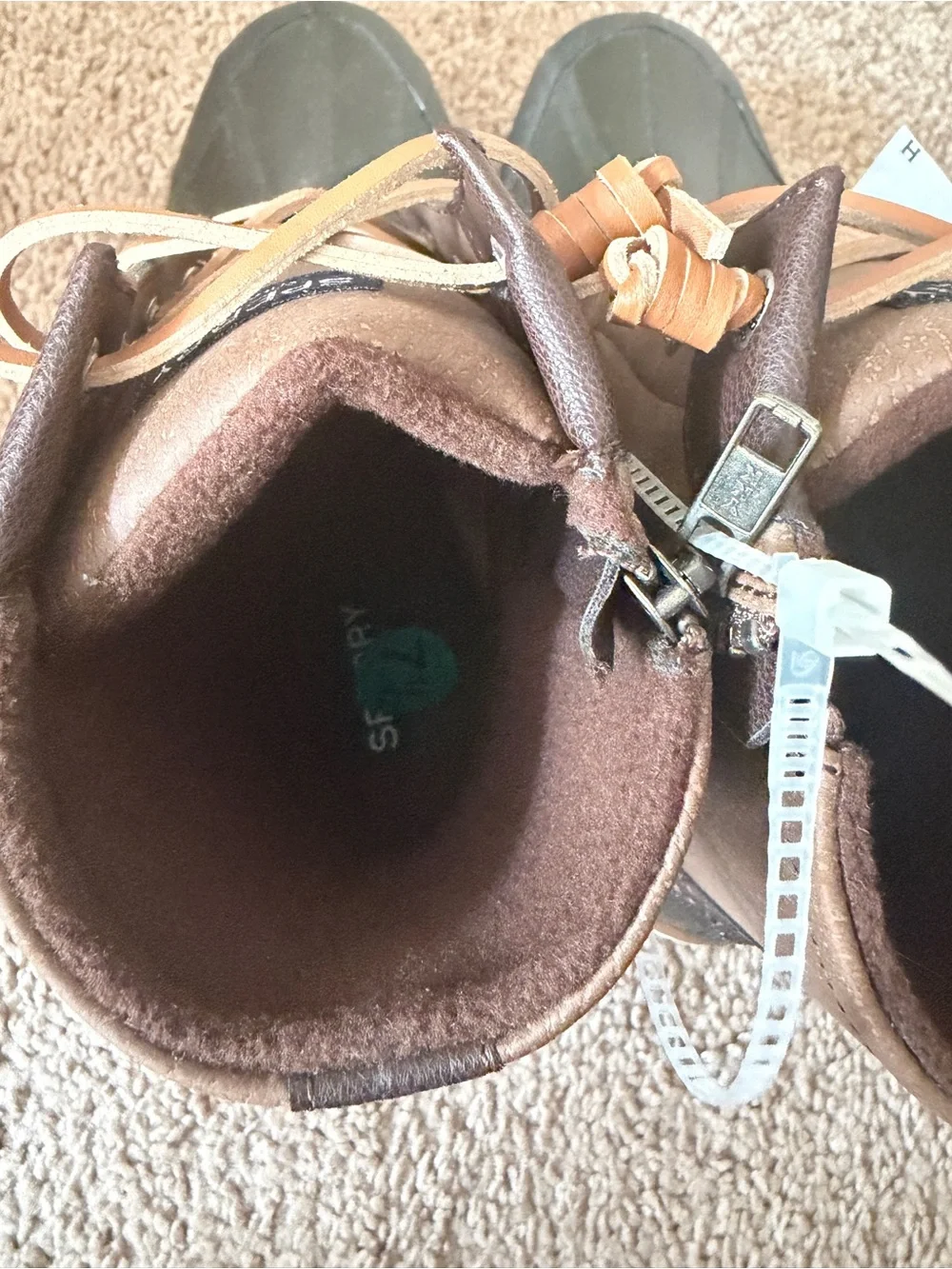 Sperry Olive & Brown Waterproof Duck Boots for Men